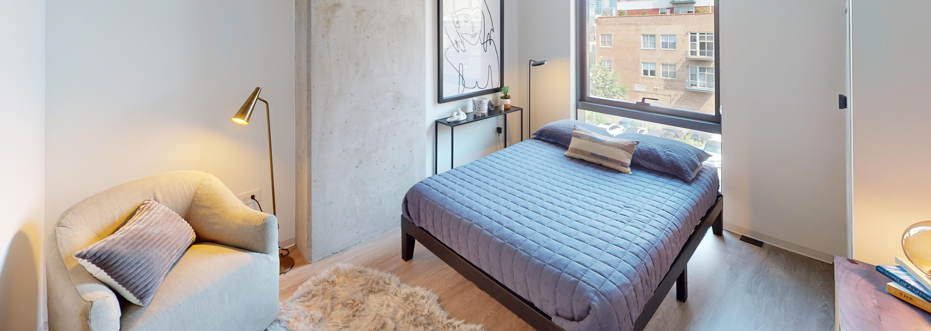 Chicago South Loop Apartment Bedroom