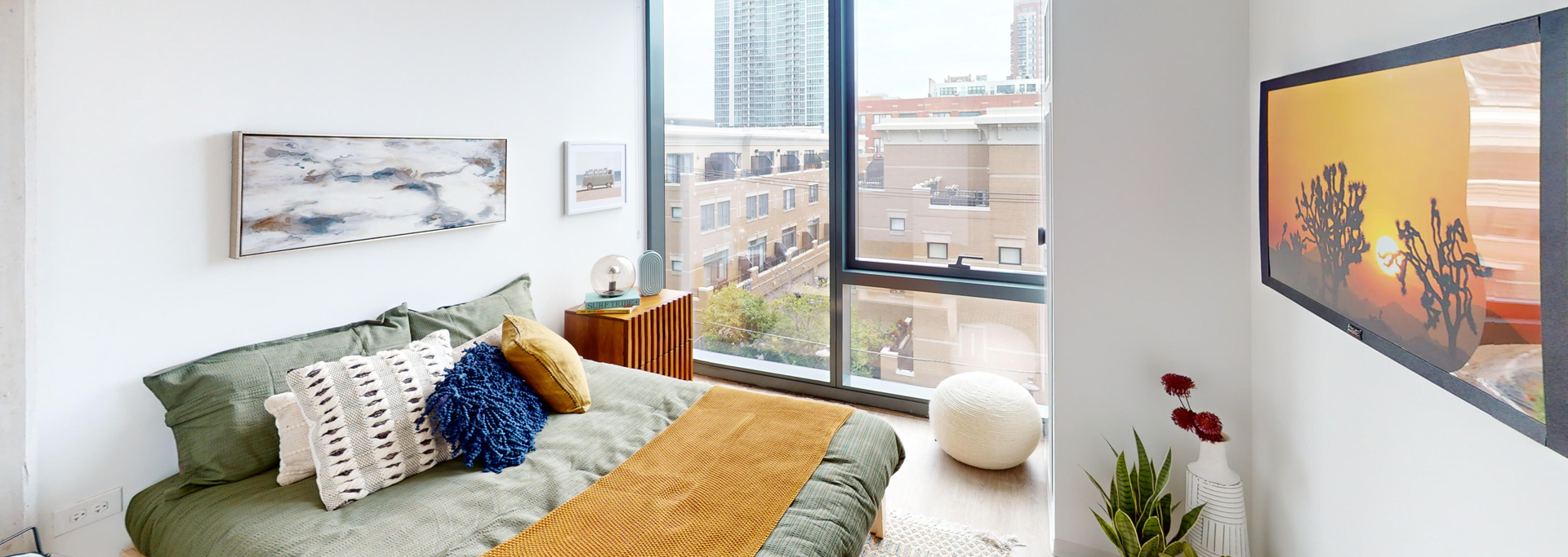 Chicago South Loop Apartment Bedroom